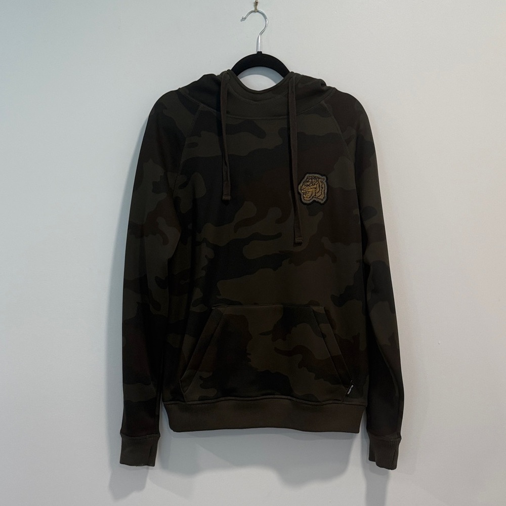 Billabong Men's Camo Pullover Hoodie in Olive Green